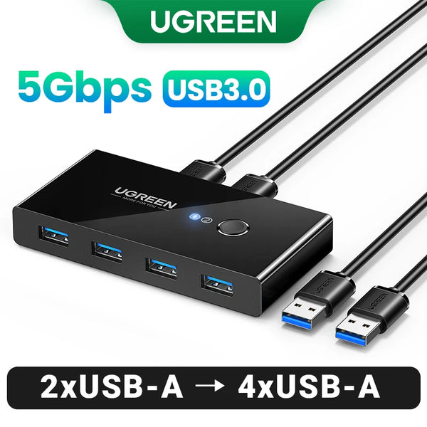 Ugreen 5Gbps 2 USB-A To 4 USB-A High Speed Splitter Docking Hub