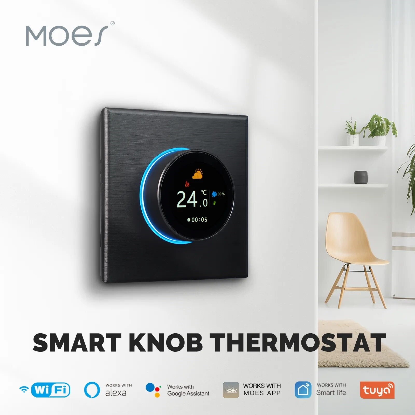 Moes IP20 WIFI Smart Heating Controller Knob Thermostat