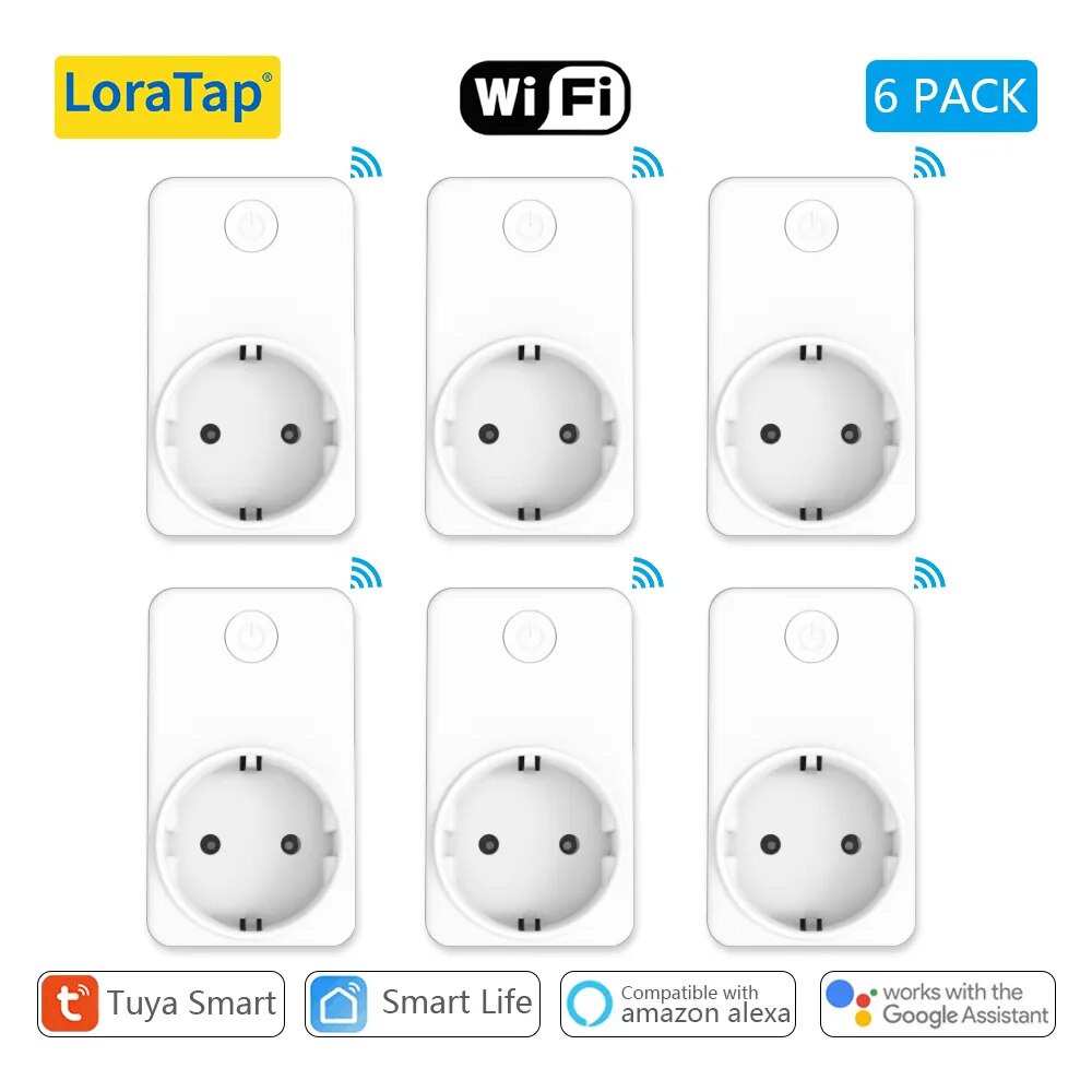 LoraTap Plastic Panel Wireless WIFI Control Smart Power Socket