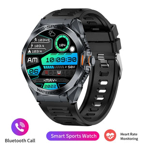 Silica Gel Smart Bluetooth Voice Support Round Shaped Sports Watch