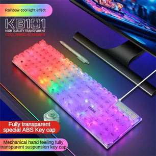 98 Keys USB Support Wired Mechanical RGB Backlit Gaming Keyboard