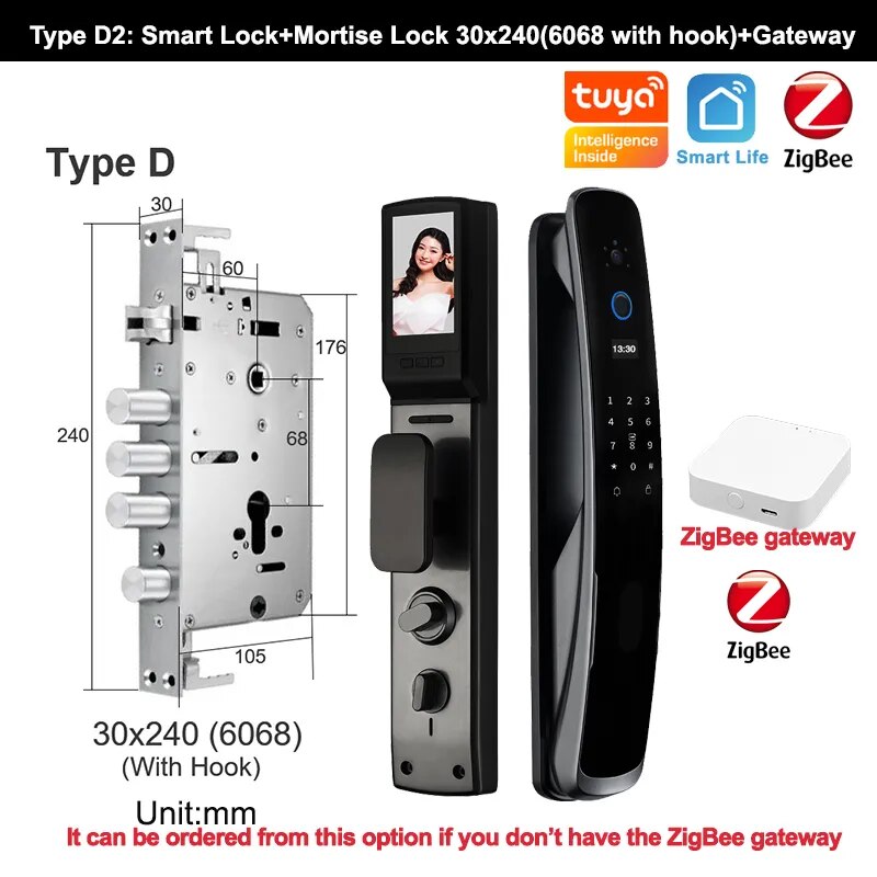 RayKube Aluminium Alloy Fingerprint Digital Smart Door Lock