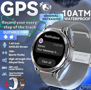 Silica Gel Health Monitor Waterproof Bluetooth Round Smart Watch