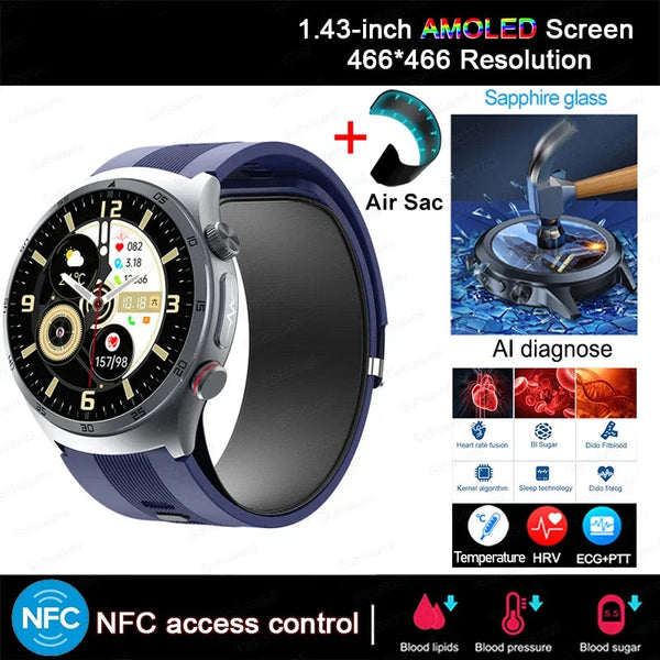 Silica Gel Bluetooth Electronic Medical Grade Round Shape Smart Watch