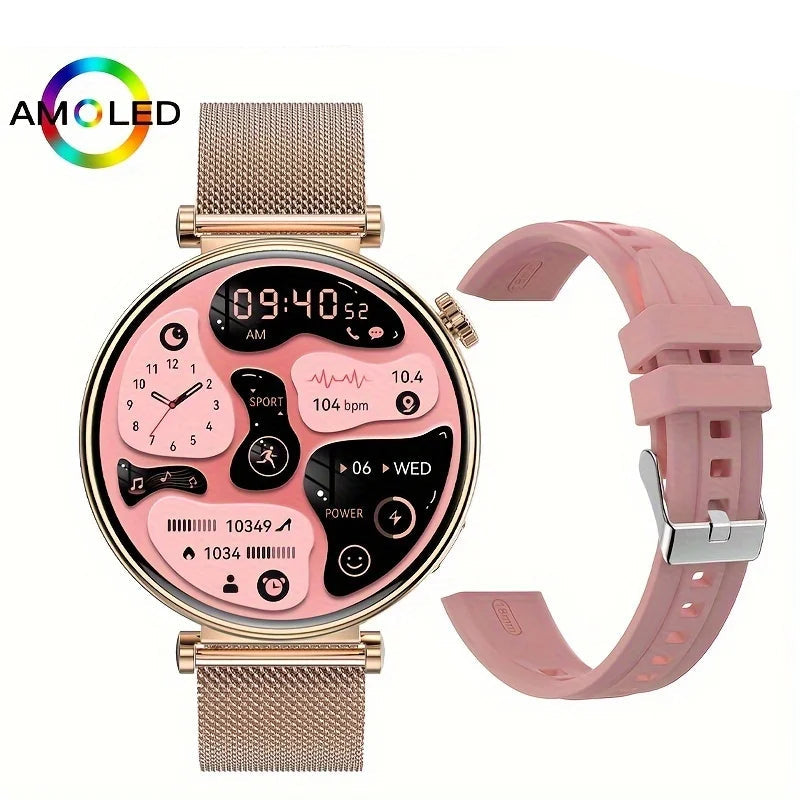 Silica Gel Smart Bluetooth Voice Support Round Shaped Sports Watch