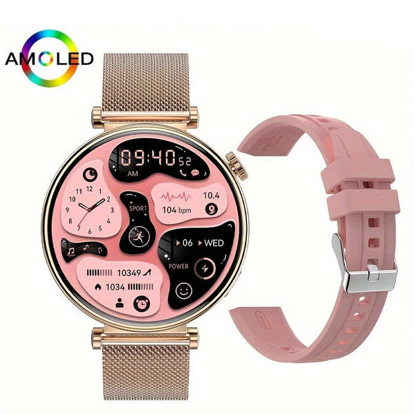 Silica Gel Smart Bluetooth Voice Support Round Shaped Sports Watch