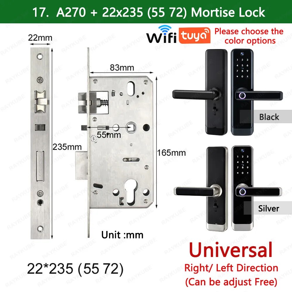 RayKube Aluminium Alloy Fingerprint Digital Smart Door Lock