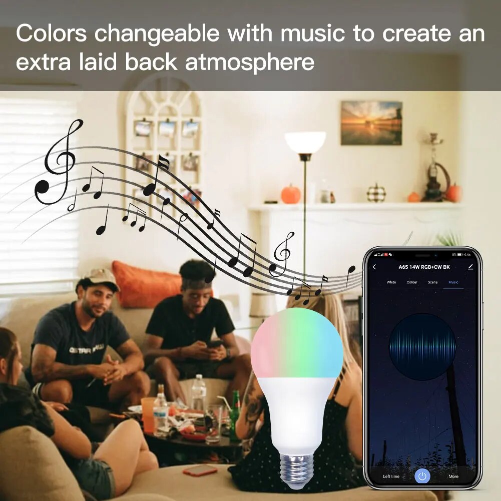 Moes Plastic Dimmable LED Light WIFI Voice Control Smart Bulb