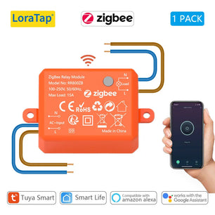 LoraTap Plastic ZigBee 3.0 Wireless 3 Gang Remote Control Switch