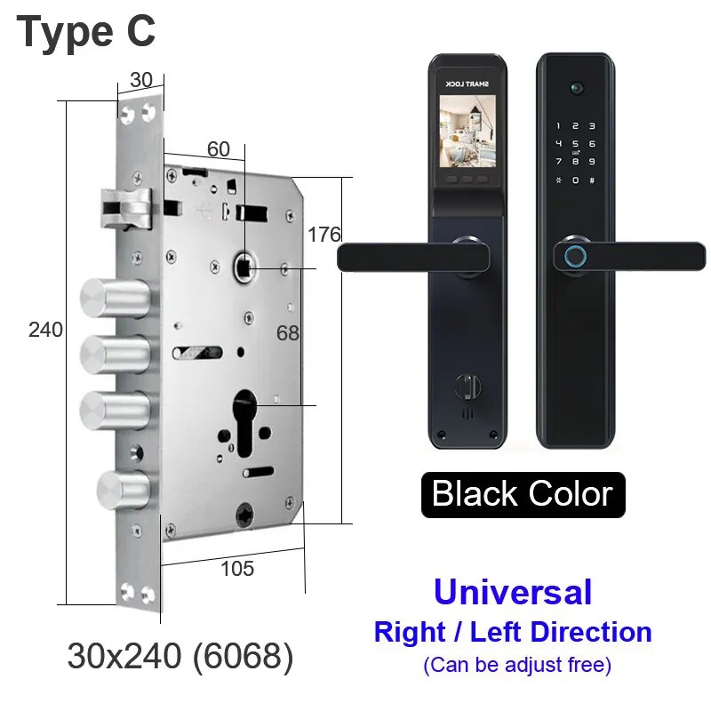 RayKube Aluminium Alloy Fingerprint Digital Smart Door Lock