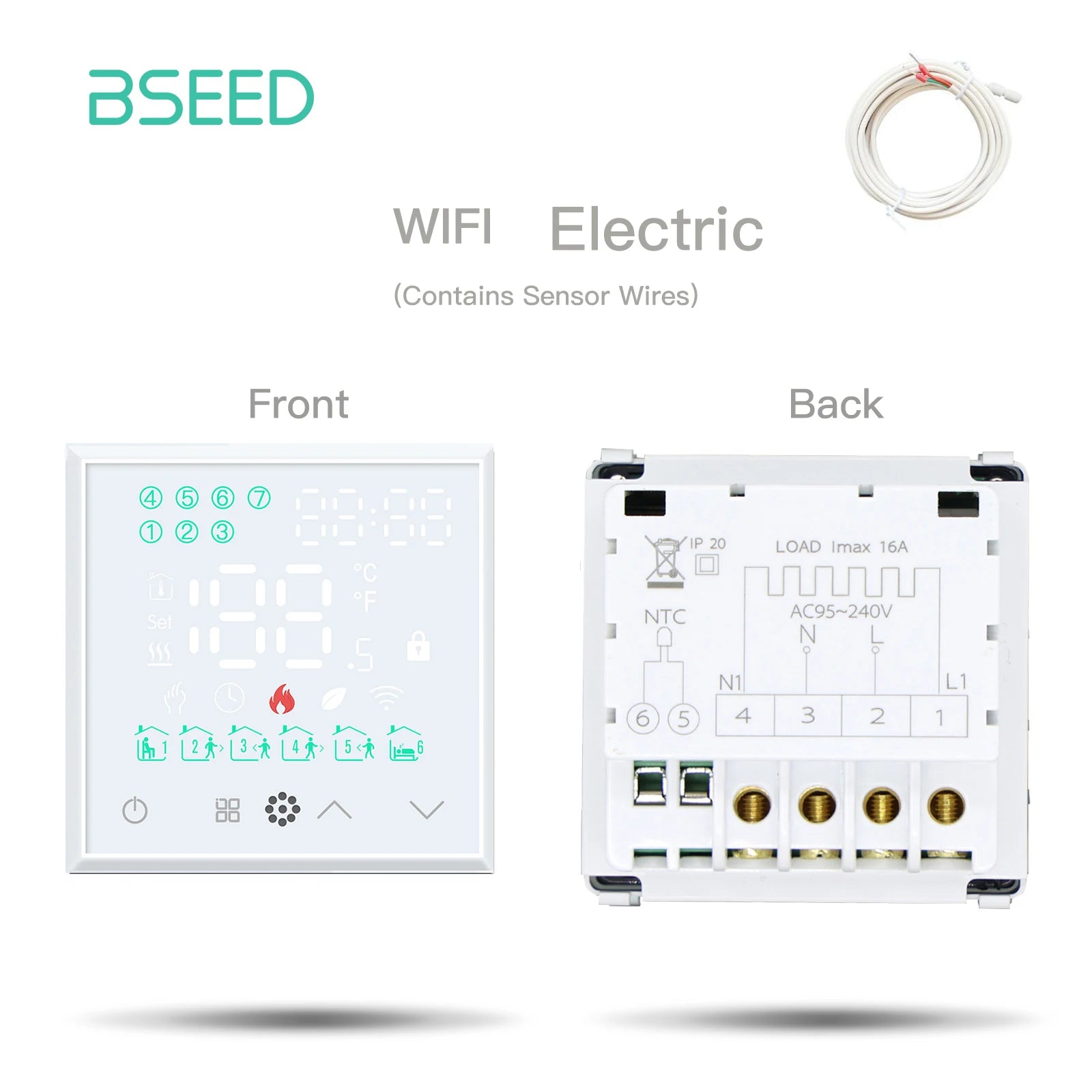 Bseed Alloy LED Touch Screen Wifi APP Control Thermostat Module