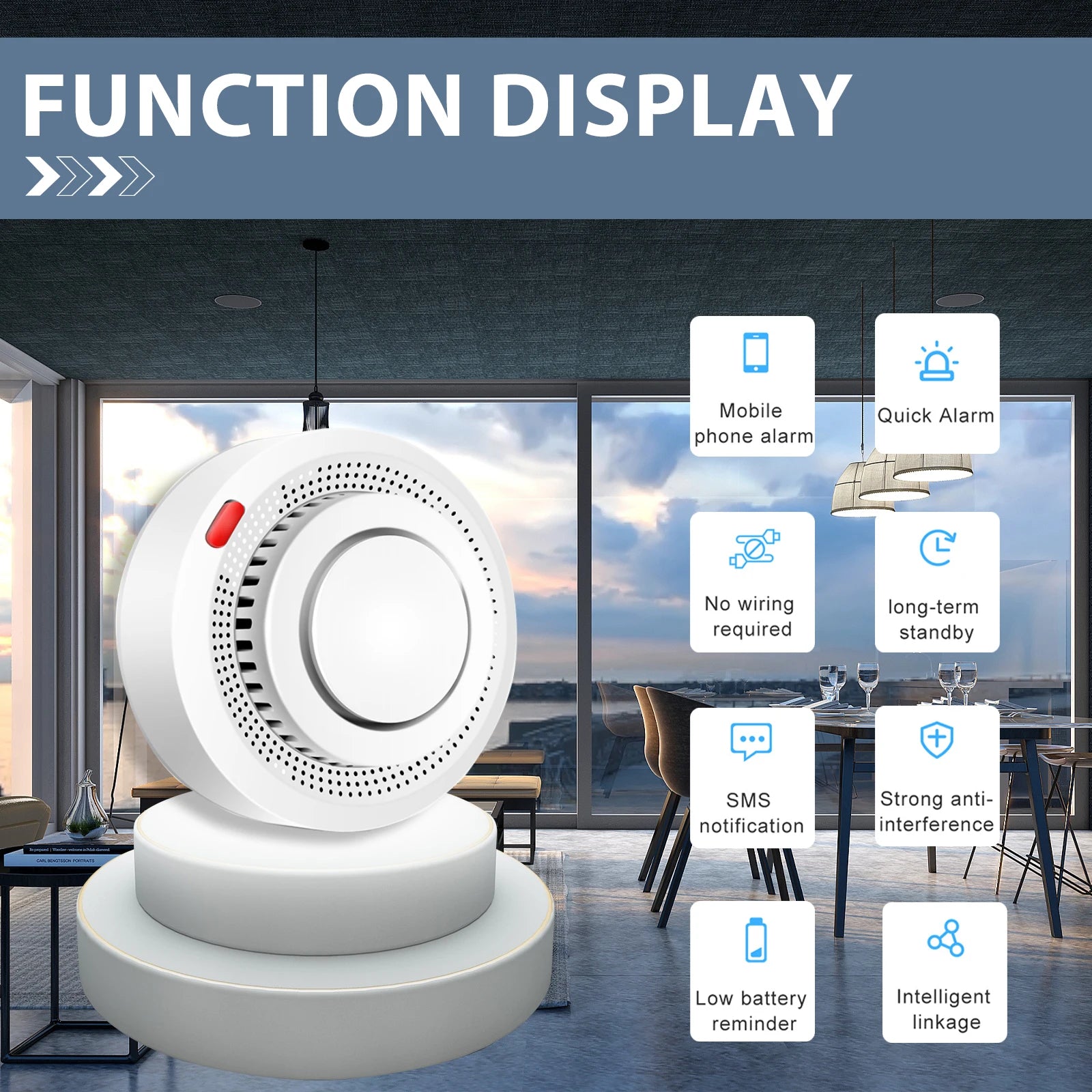 Bseed Plastic Smart Fire Smoke Alarm Detection Optical Sensor