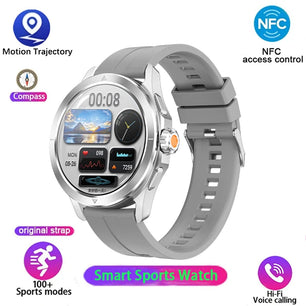 Silica Gel Smart Bluetooth Voice Support Round Shaped Sports Watch