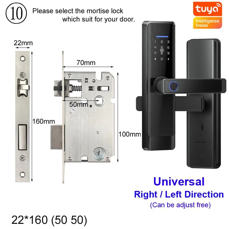 RayKube Aluminium Alloy Fingerprint Digital Smart Door Lock