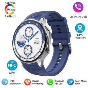 Silica Gel Smart Bluetooth Voice Support Round Shaped Sports Watch