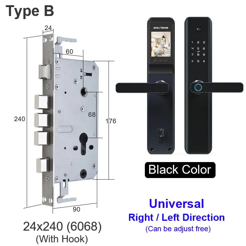 RayKube Aluminium Alloy Fingerprint Digital Smart Door Lock