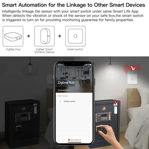 Moes Plastic Zigbee Smart Vibration Detection Security Sensor