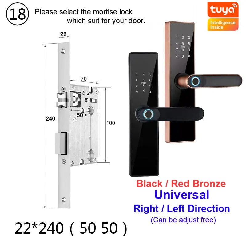 RayKube Aluminium Alloy Fingerprint Digital Smart Door Lock