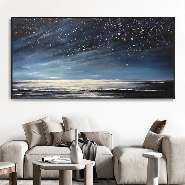 100% Canvas Modern Sky Pattern Handmade Elegant Oil Painting