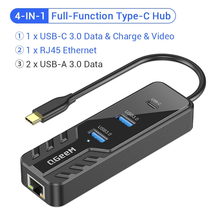 Aluminum Alloy USB 3.0 HDMI Type-C Compatible Docking Station Hub