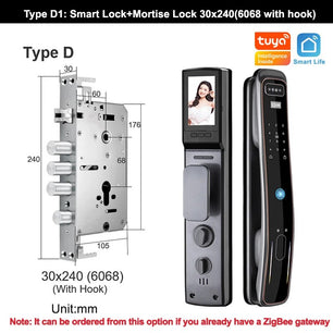 RayKube Aluminium Alloy Fingerprint Digital Smart Door Lock