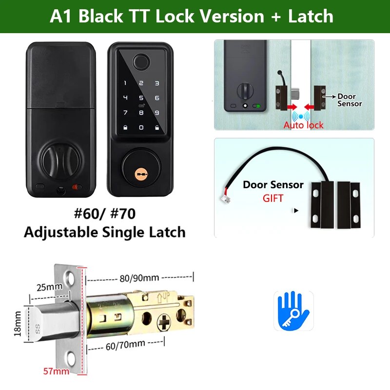 RayKube Aluminium Alloy Fingerprint Digital Smart Door Lock