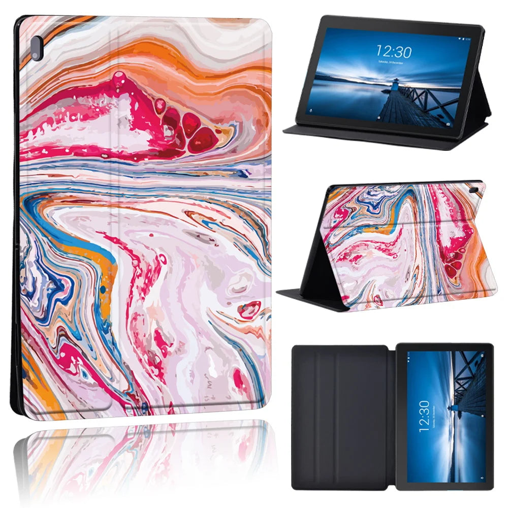 Leather Shockproof Abstract Tablet Cover Compatible For Lenovo