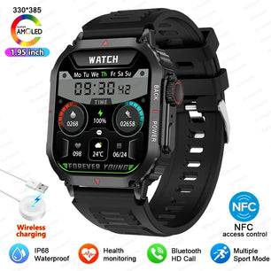 Fine Steel GPS Tracking Waterproof Bluetooth Square Shape Smart Watch