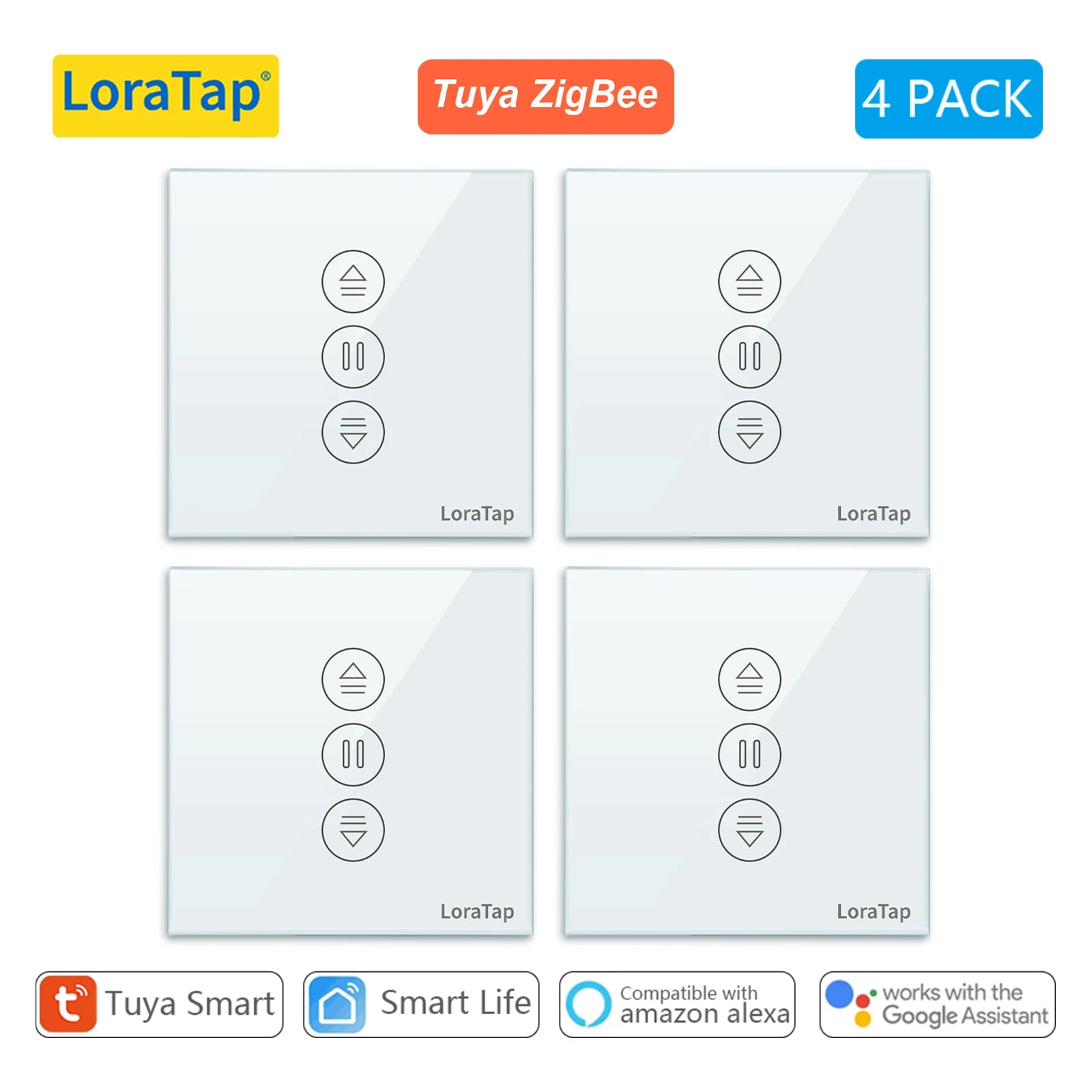 LoraTap 240V 600W Plastic ZigBee Rolling Blinds Curtain Switch