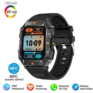 Silica Gel Smart Bluetooth Voice Support Square Shaped Sports Watch