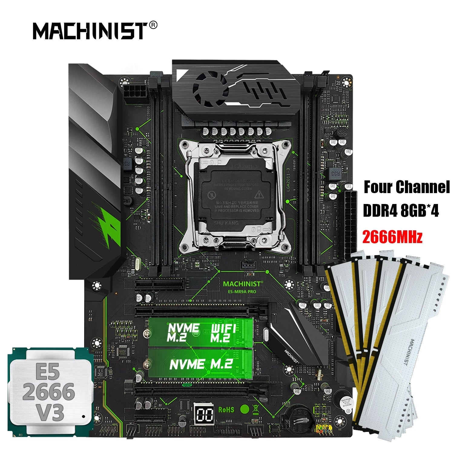 Machinist LGA 2011-3 Intel E5 2666 V3 DDR4 Desktop Motherboard Set