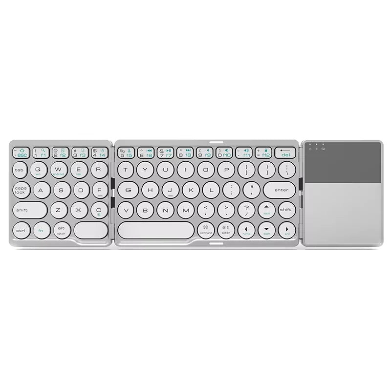 Foldable Plastic Touchpad Bluetooth Wireless Rechargeable Keyboard