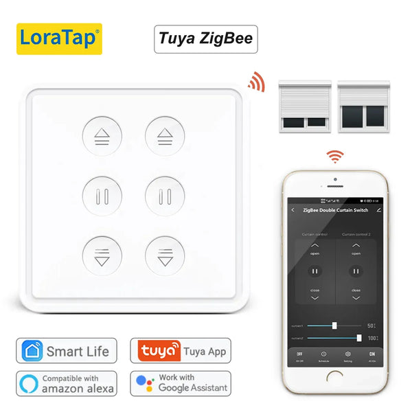 LoraTap 240V 300W Plastic WiFi Rolling Blinds Curtain Switch