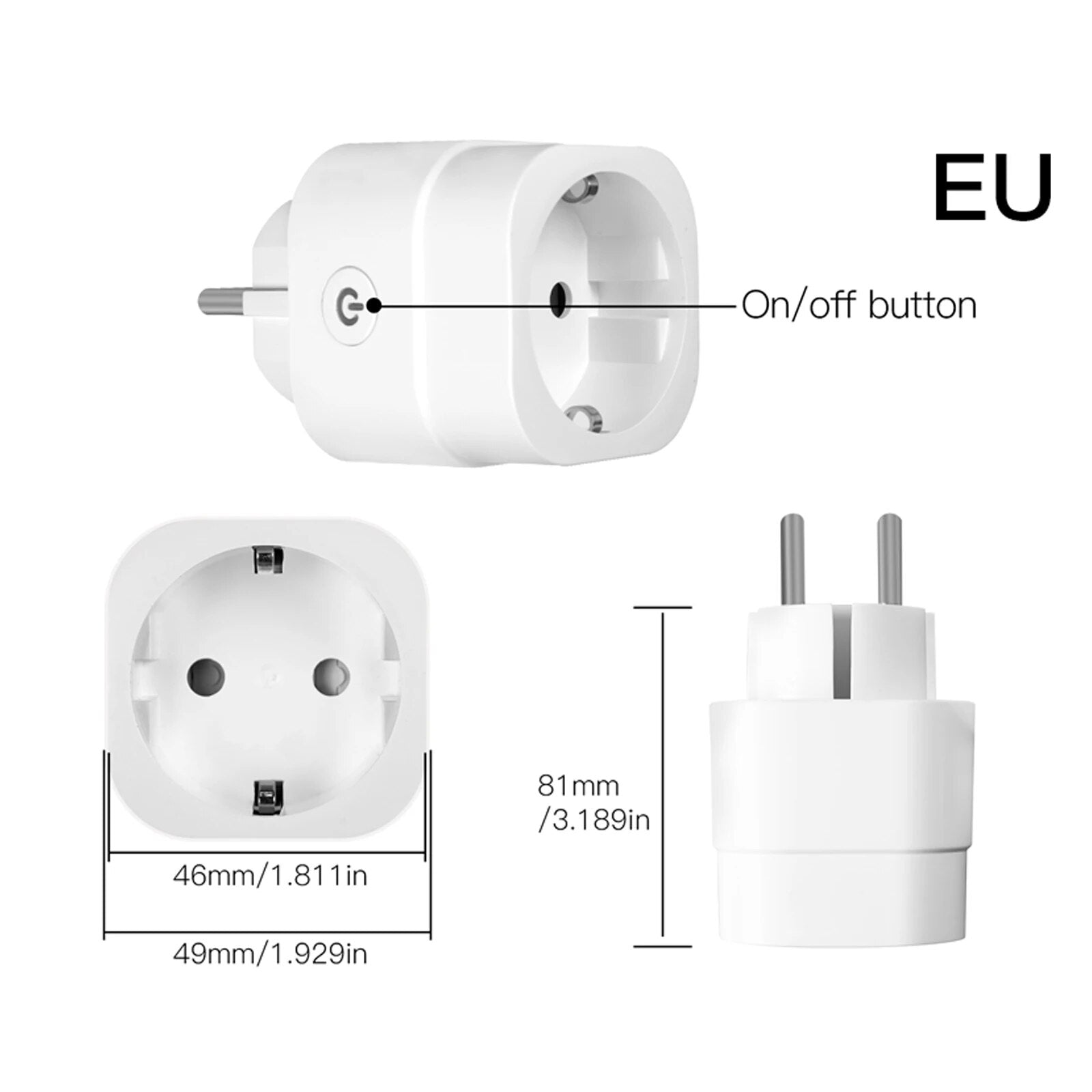 Moes Plastic Panel Voice Remote Control Smart Power Socket Plug