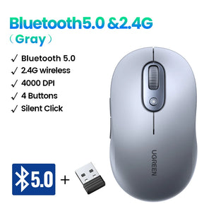 Ugreen 4000 DPI USB Support Wireless Portable Battery Office Mouse