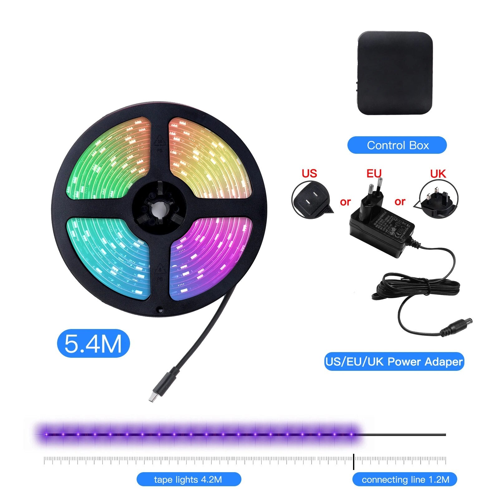 Moes 12V 3W RGB WIFI Smart Voice Control Backlight LED Strip