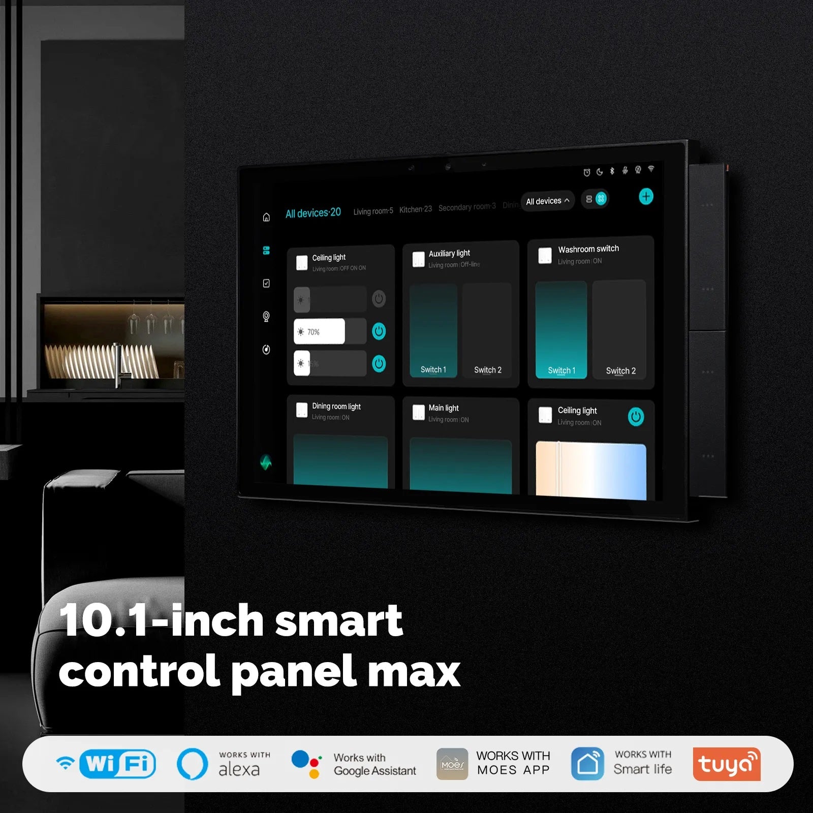 Moes 10.1 Inch Smart Home Control Panel Bluetooth Touch Screen