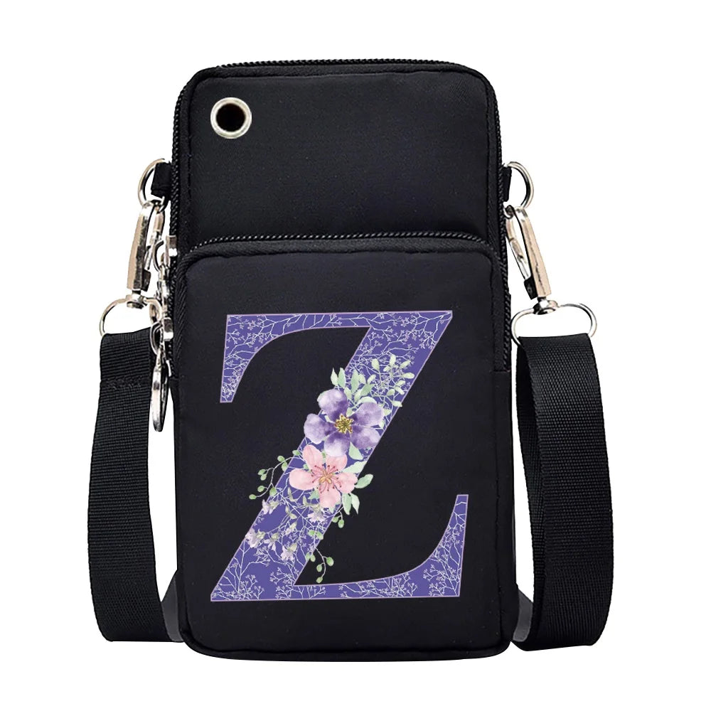 100% Canvas Waterproof Zipper Closure Crossbody Bag For Mobile