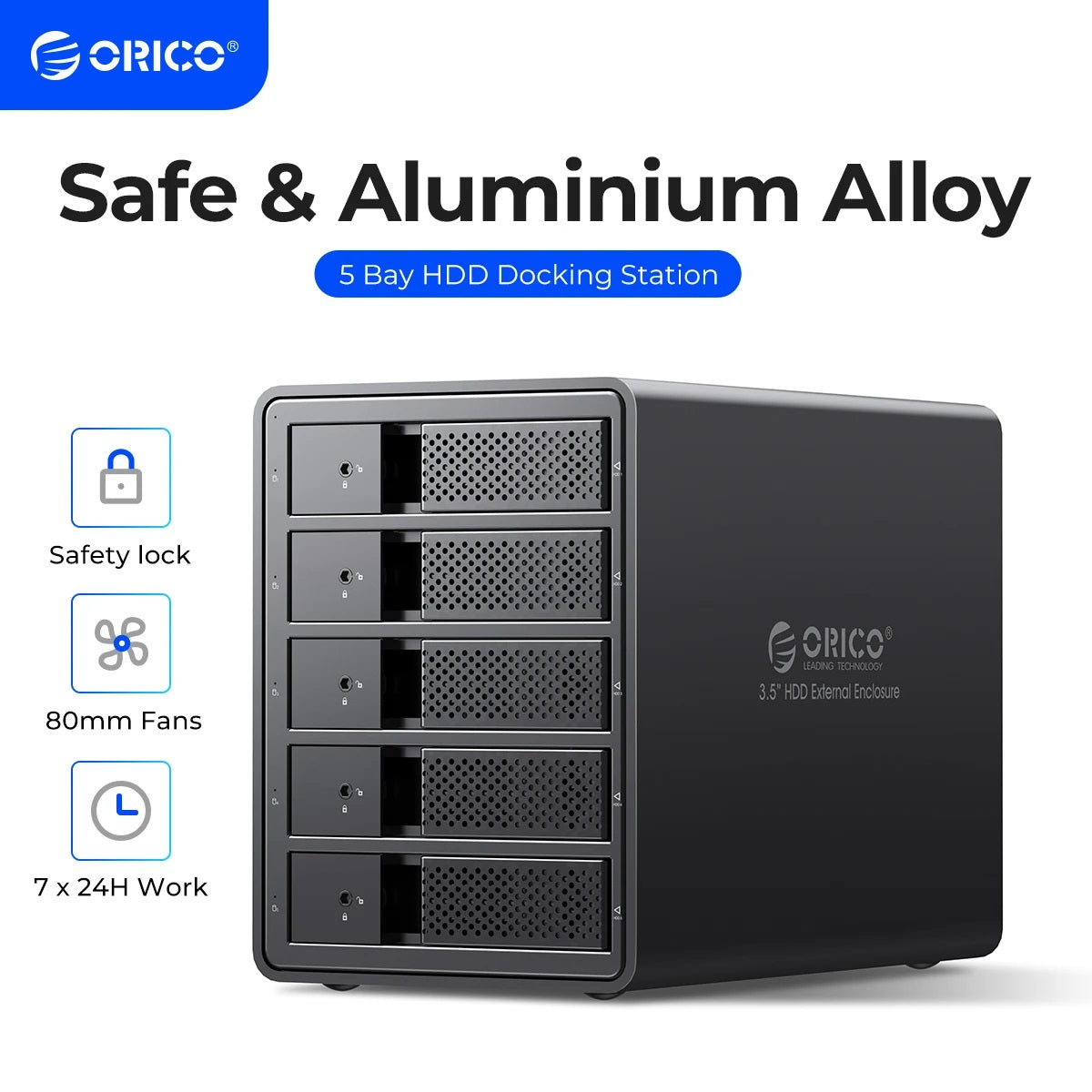 Orico Aluminum Alloy USB 3.0 HDD Compatible Docking Station Hub