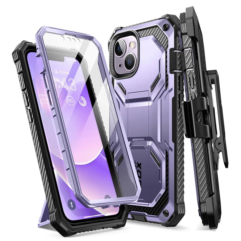 Polycarbonate Full-Body Marble Rugged Bumper Case For iPhone 14