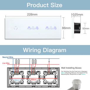 Bseed Alloy Multi Gang Roller Shutter APP Control Wifi Switch