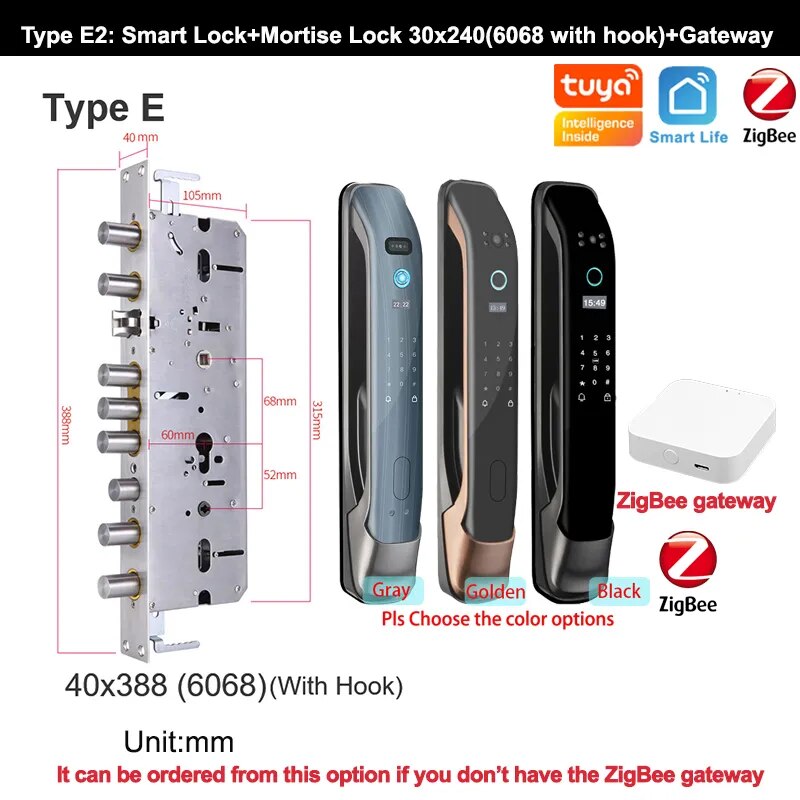 RayKube Aluminium Alloy Fingerprint Digital Smart Door Lock