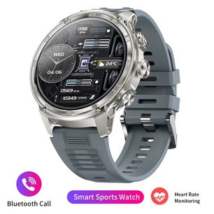 Silica Gel Smart Bluetooth Voice Support Round Shaped Sports Watch