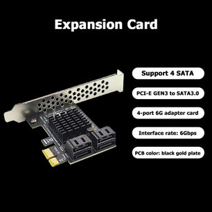 SATA III PCIe Card 4 Port 6Gbps SATA to PCI-e Converter