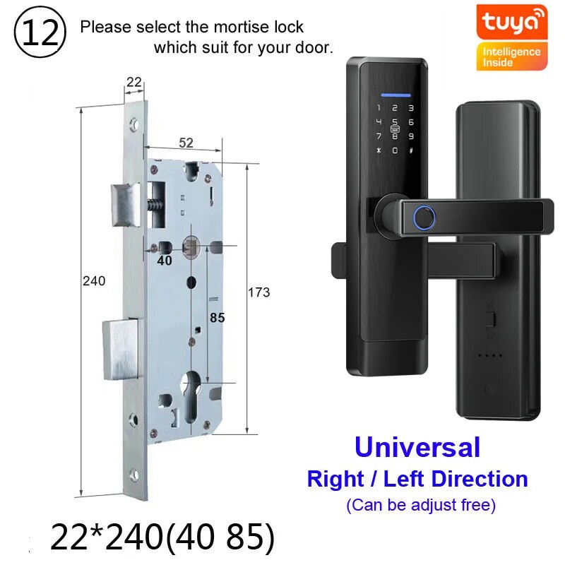 RayKube Aluminium Alloy Fingerprint Digital Smart Door Lock