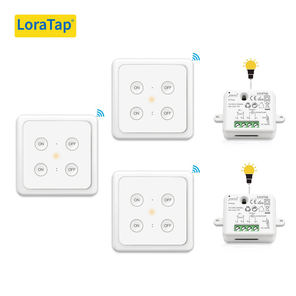 LoraTap Plastic 2 Module 4 Button Remote Control Portable Switch