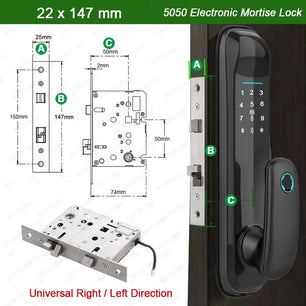 RayKube Aluminium Alloy Fingerprint Digital Smart Door Lock