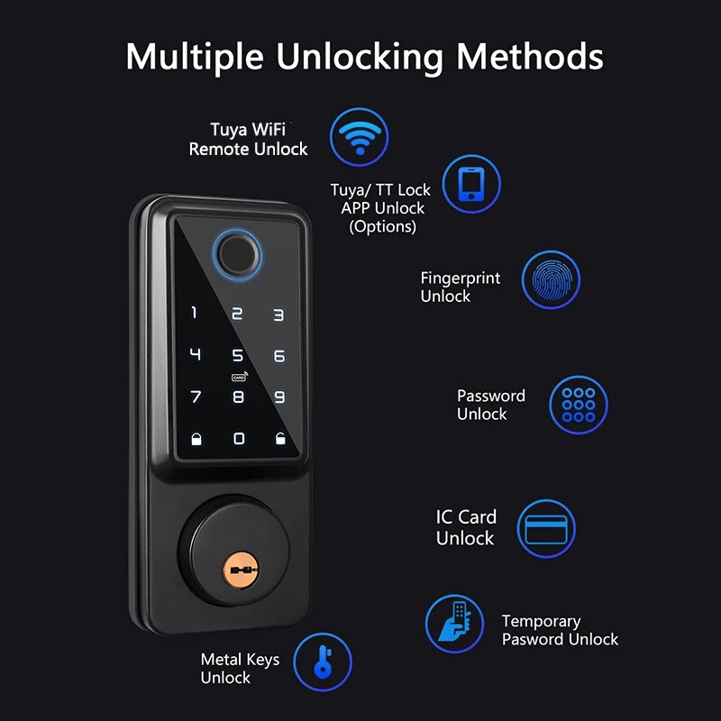 RayKube Aluminium Alloy Fingerprint Digital Smart Door Lock