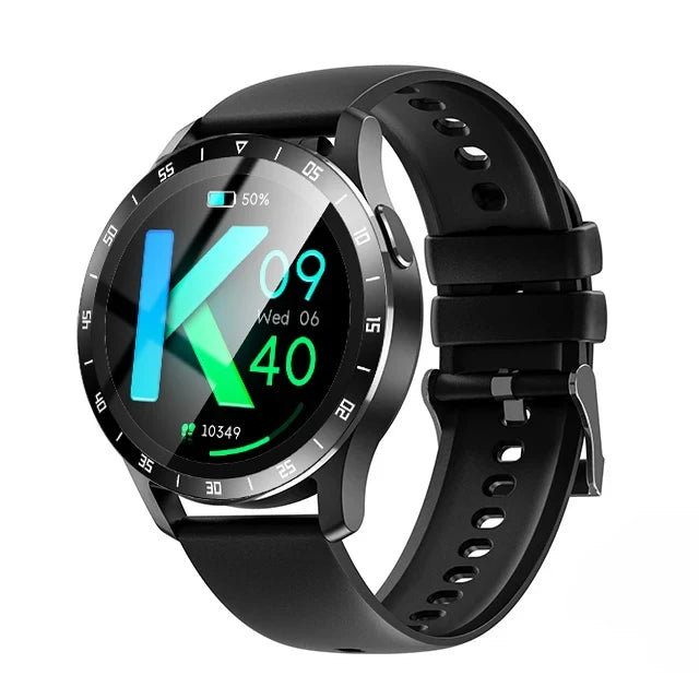 Silica Gel Smart Bluetooth Voice Support Round Shaped Sports Watch