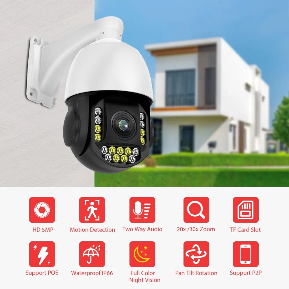 Boavision 5MP Night Vision Waterproof High Speed Dome Camera